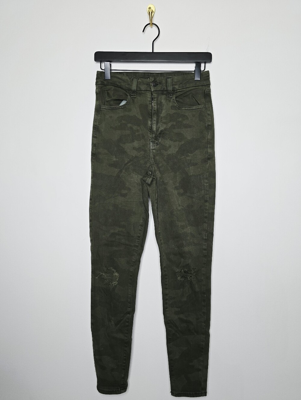 American Eagle Size 6 Long Super Hi Rise Curvy Jeggings Camo